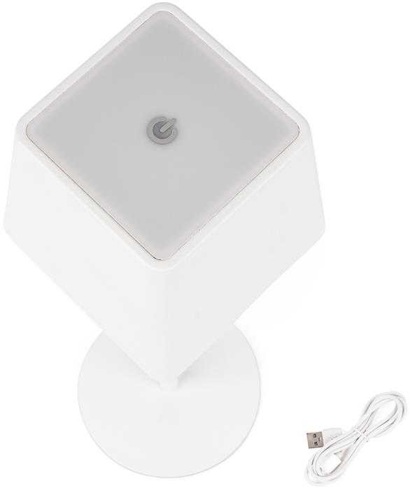 V-tac 2W LED įkraunamas stalinis šviestuvas, baltas, 3000K, dimeriuojamas