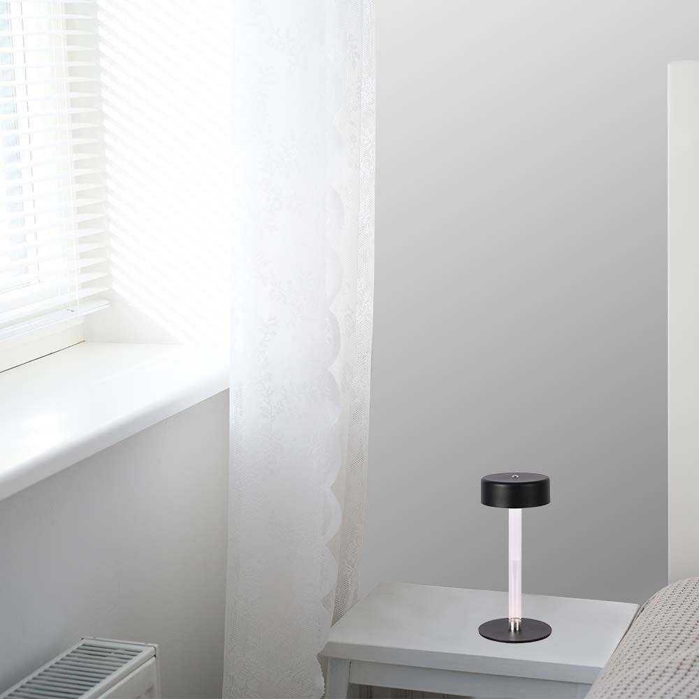 V-tac 3W LED įkraunamas stalo šviestuvas, juodas, 3000-6000K, dimeriuojamas