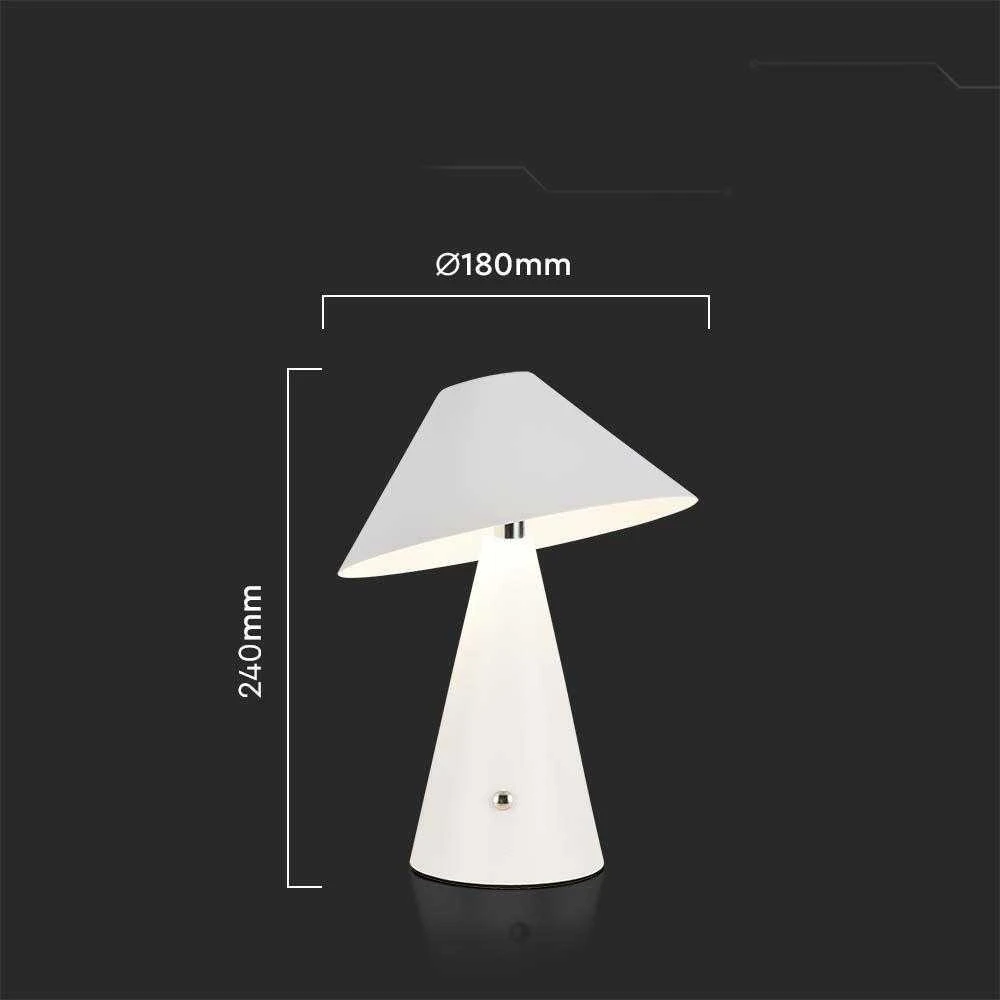 V-tac 3W LED įkraunamas stalinis šviestuvas, baltas, 3000/6000K, dimeriuojamas