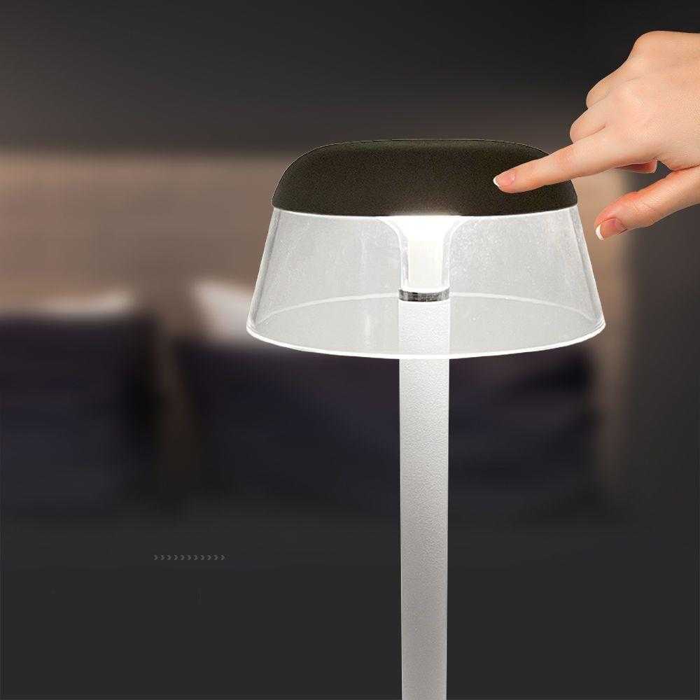 V-tac 3W LED įkraunamas stalo šviestuvas, baltas, 3000-6000K, dimeriuojamas