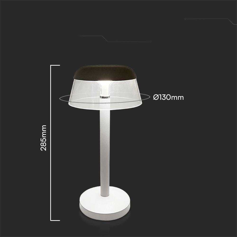 V-tac 3W LED įkraunamas stalo šviestuvas, baltas, 3000-6000K, dimeriuojamas