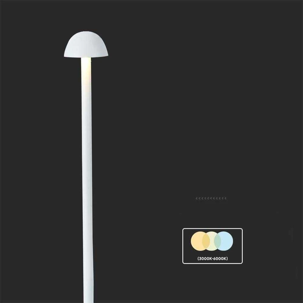 V-tac 3W LED įkraunamas stalinis šviestuvas, baltas, 3000/6000K, dimeriuojamas