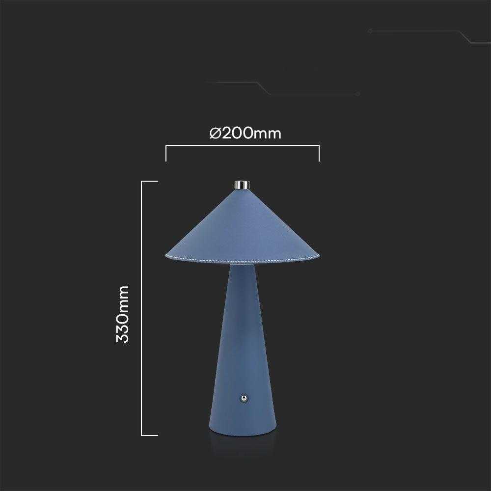 V-tac 3W LED įkraunamas stalo šviestuvas, mėlynas, 3000-6000K, dimeriuojamas
