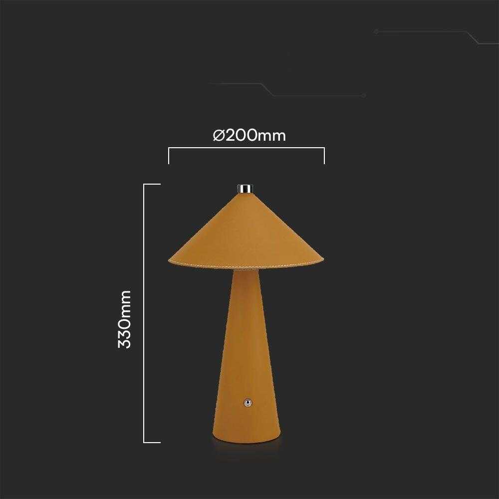 V-tac 3W LED įkraunamas stalo šviestuvas, geltonas, 3000-6000K, dimeriuojamas