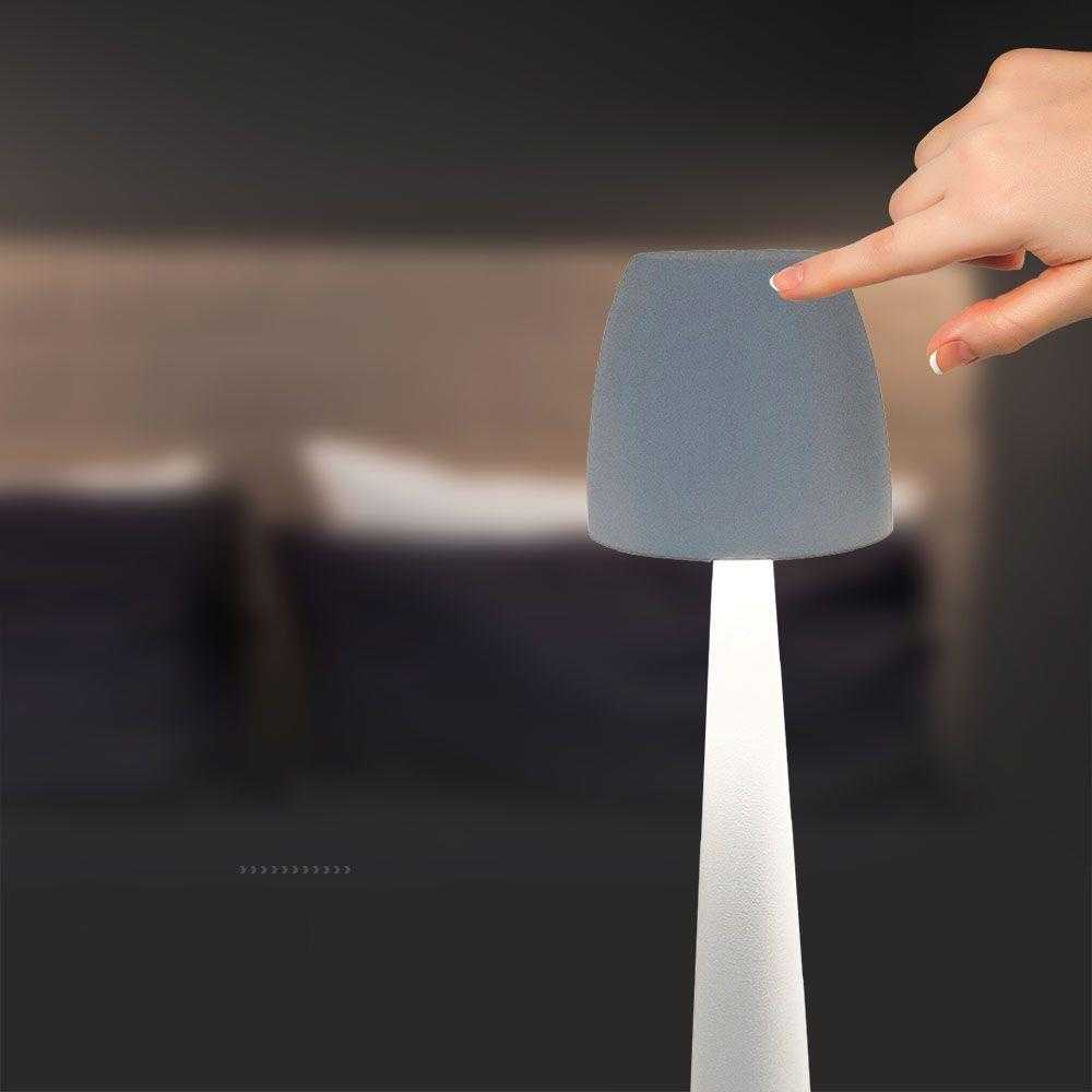 V-tac 3W LED įkraunamas stalo šviestuvas, baltas, 3000-6000K, dimeriuojamas