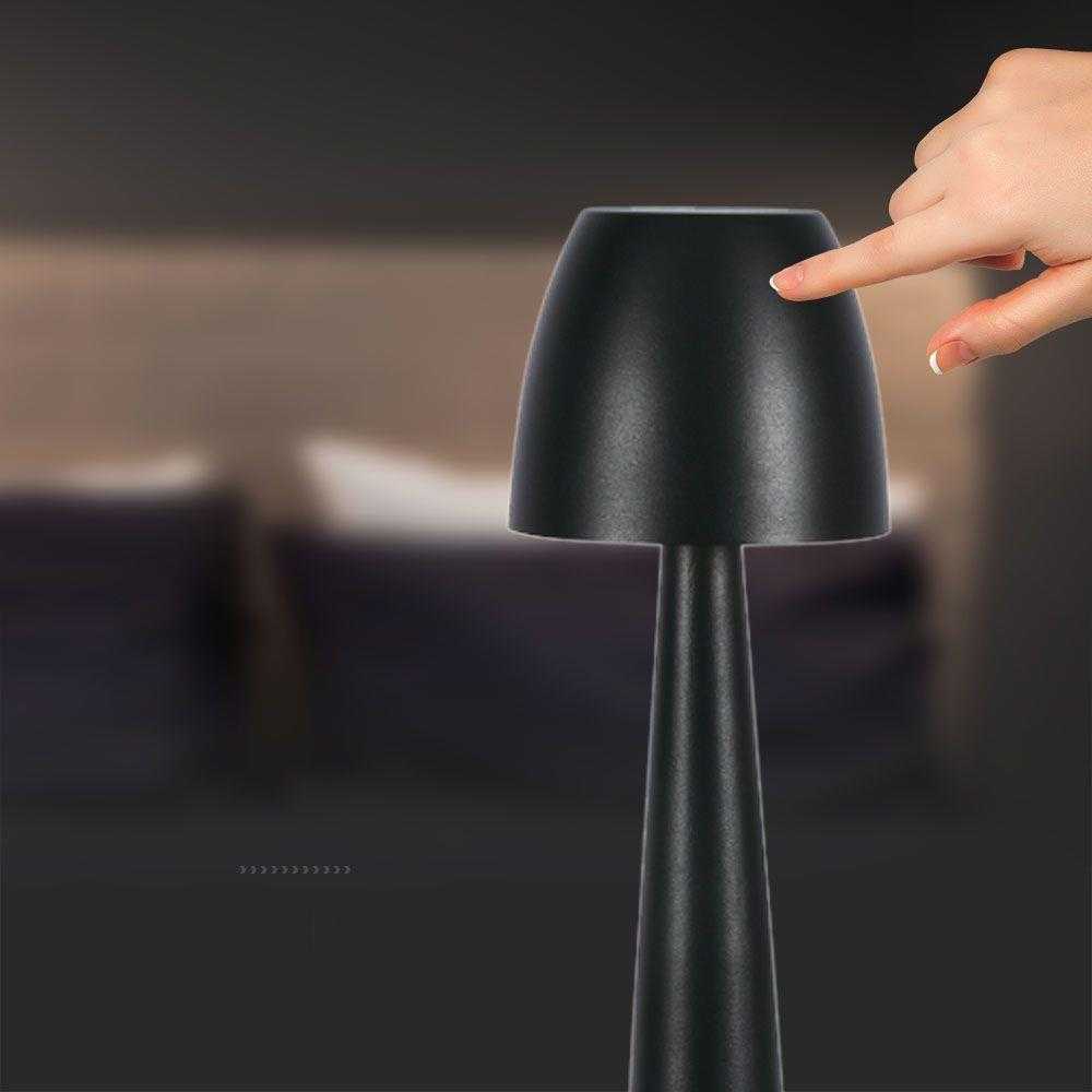 V-tac 3W LED įkraunamas stalo šviestuvas, juodas, 3000-6000K, dimeriuojamas