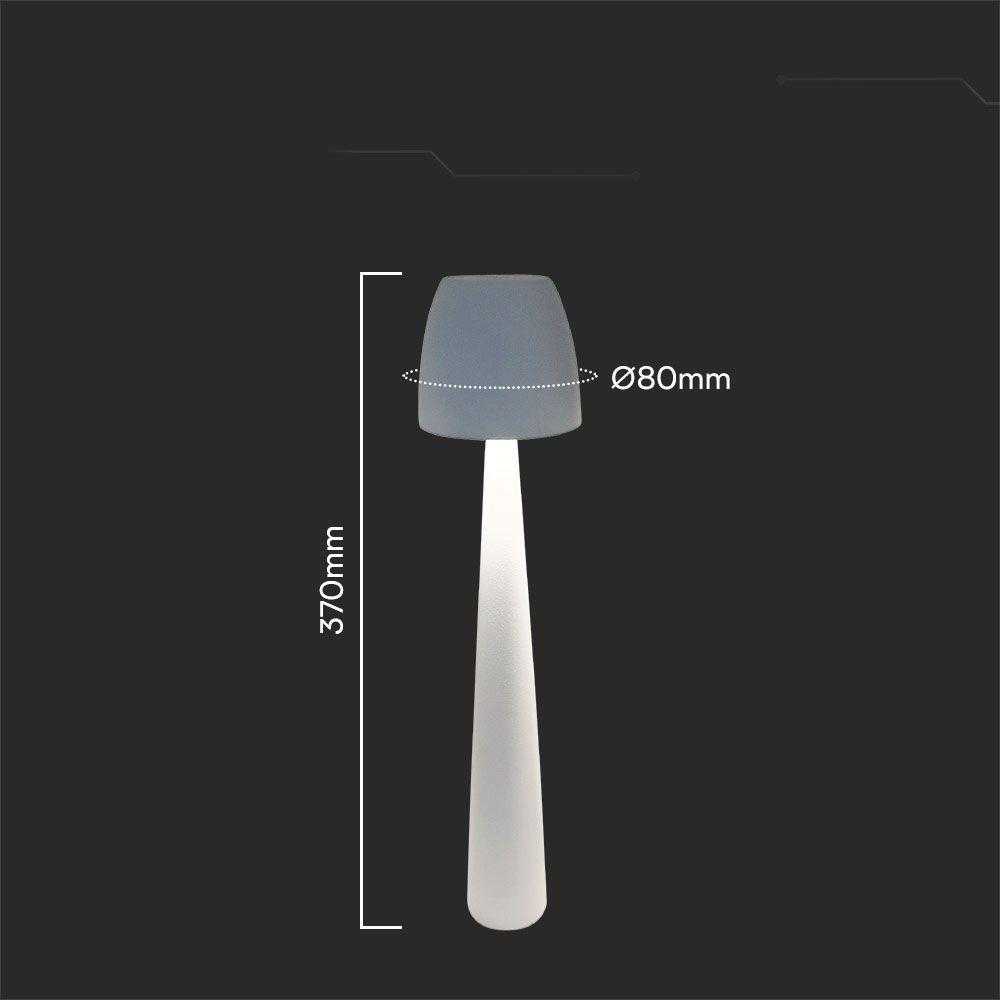 V-tac 3W LED įkraunamas stalo šviestuvas, baltas, 3000-6000K, dimeriuojamas