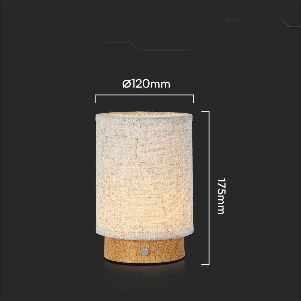 V-tac 3W LED įkraunamas stalo šviestuvas, smėlio sp., 3000K, dimeriuojamas