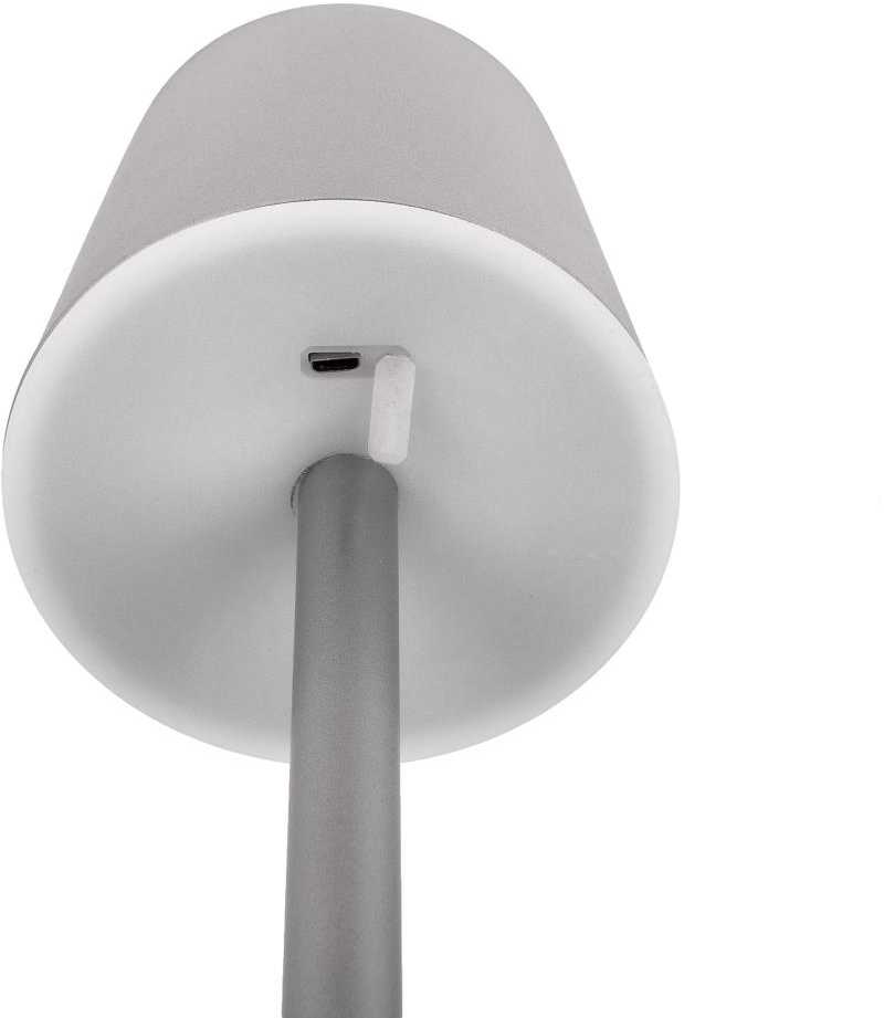 V-tac 3W LED įkraunamas stalo šviestuvas, pilkas, 3000K, dimeriuojamas