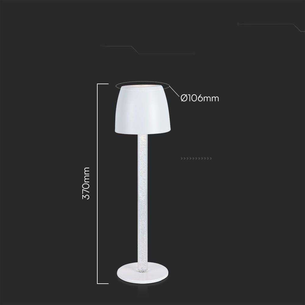V-tac 3W LED įkraunamas stalo šviestuvas, juodas, 3000K, dimeriuojamas