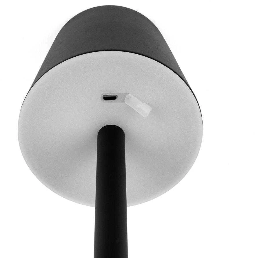 V-tac 3W LED įkraunamas stalo šviestuvas, juodas, 4000K, dimeriuojamas