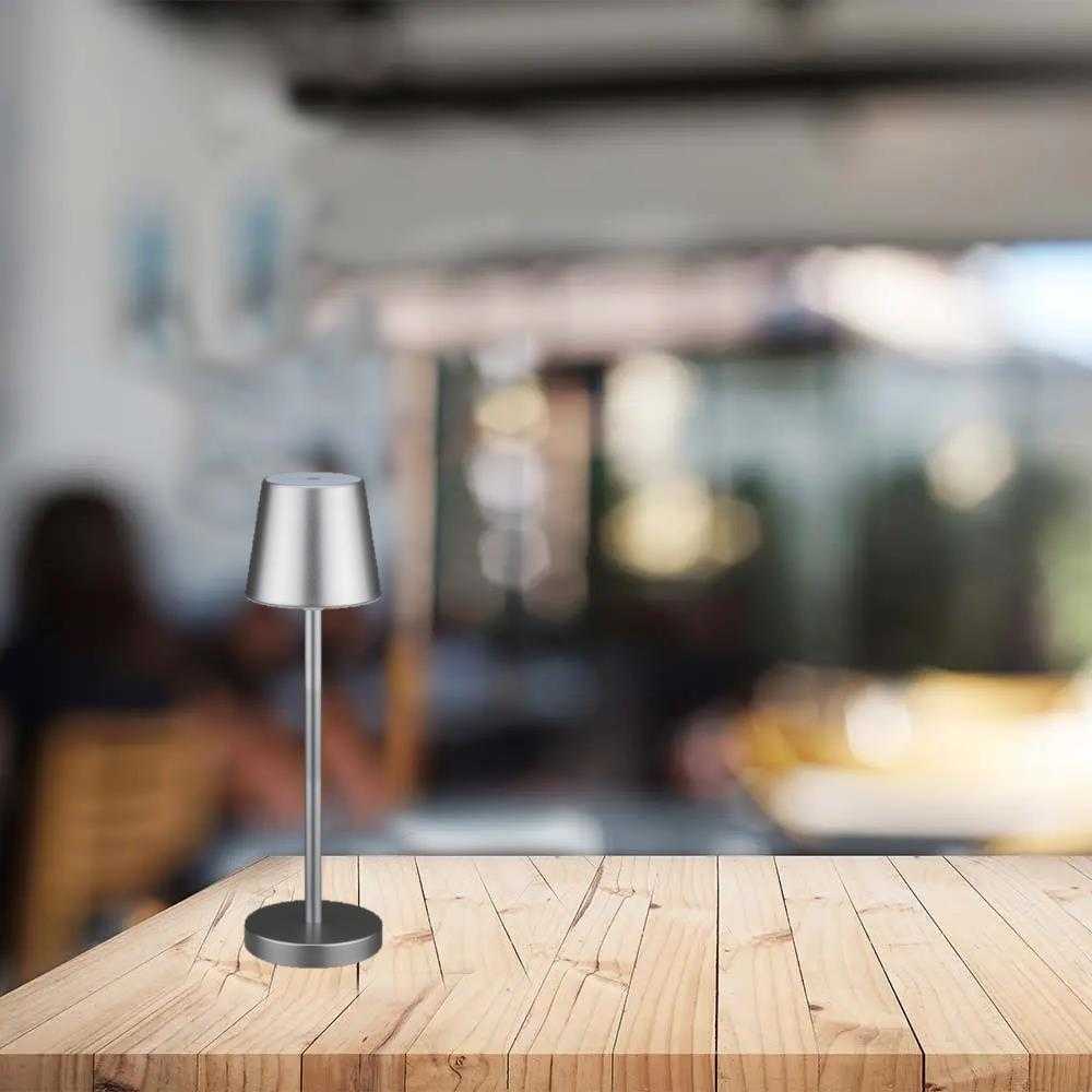 V-tac 3W LED įkraunamas stalo šviestuvas, pilkas, 3000K, dimeriuojamas