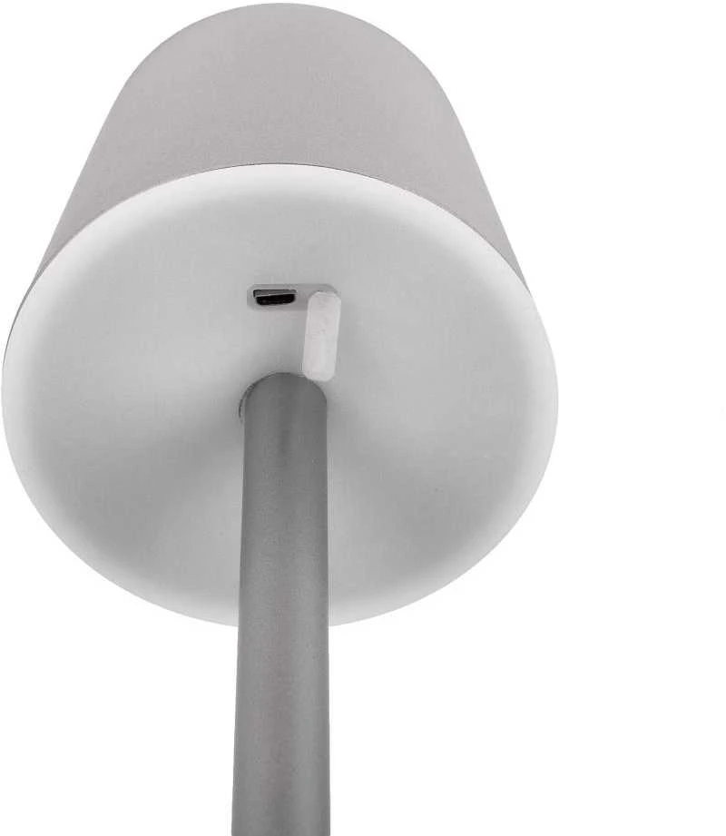 V-tac 3W LED įkraunamas stalo šviestuvas, pilkas, 4000K, dimeriuojamas