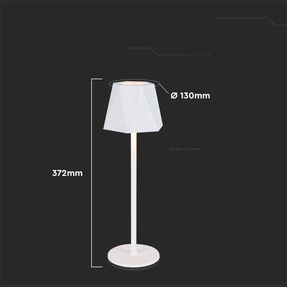 V-tac 1,5W LED įkraunamas stalo šviestuvas, baltas, 3000-6000K, dimeriuojamas