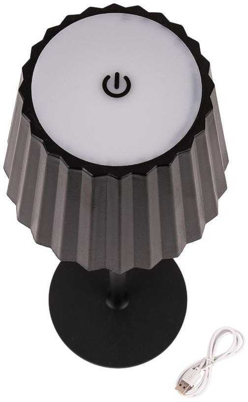 V-tac 1,5W LED įkraunamas stalo šviestuvas, juodas, 3000-6000K, dimeriuojamas