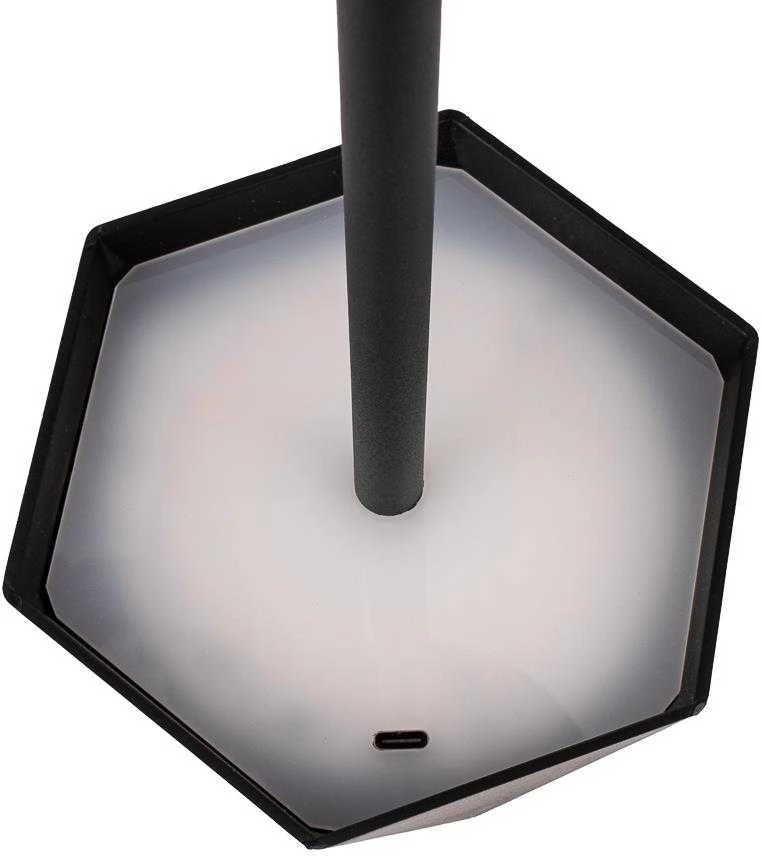 V-tac 1,5W LED įkraunamas stalo šviestuvas, juodas, 3000-6000K, dimeriuojamas