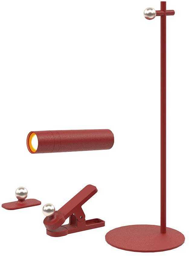 V-tac 3W LED įkraunamas magnetinis stalinis/sieninis šviestuvas, raudonas, 4000K, dimeriuojamas