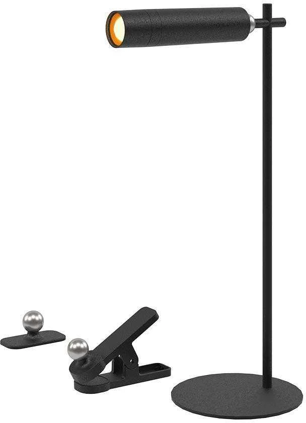 V-tac 3W LED įkraunamas magnetinis stalinis/sieninis šviestuvas, juodas, 4000K, dimeriuojamas