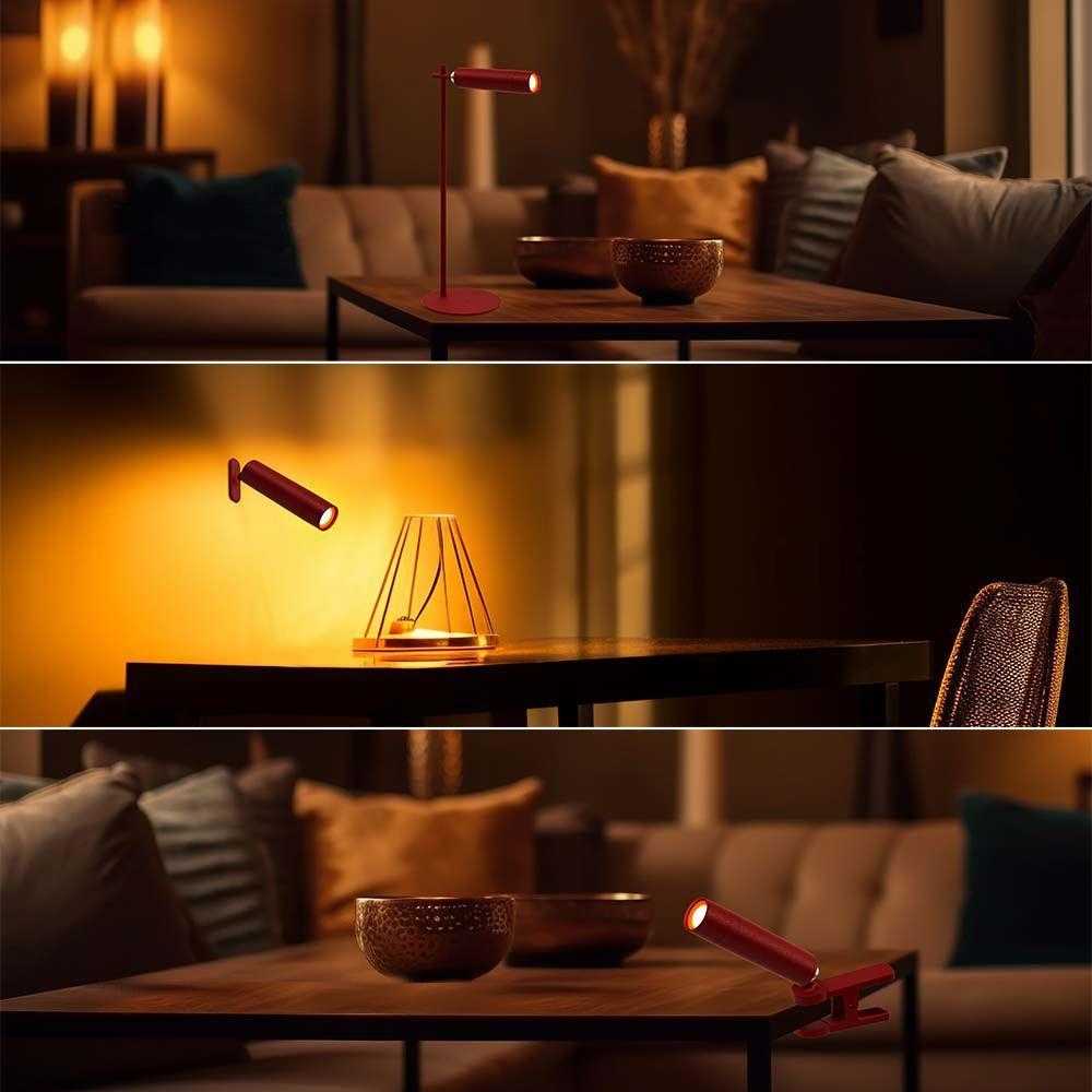 V-tac 3W LED įkraunamas magnetinis stalinis/sieninis šviestuvas, raudonas, 4000K, dimeriuojamas
