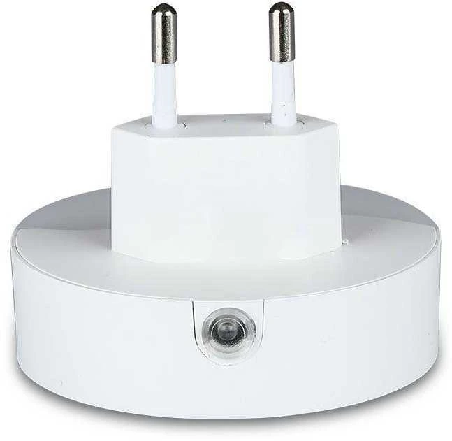 Sieninis šviestuvas 0.5W naktinis šviestuvas V-TAC, 3000K (šiltai balta) su 2xUSB lizdais, apvalus, SAMSUNG LED chip