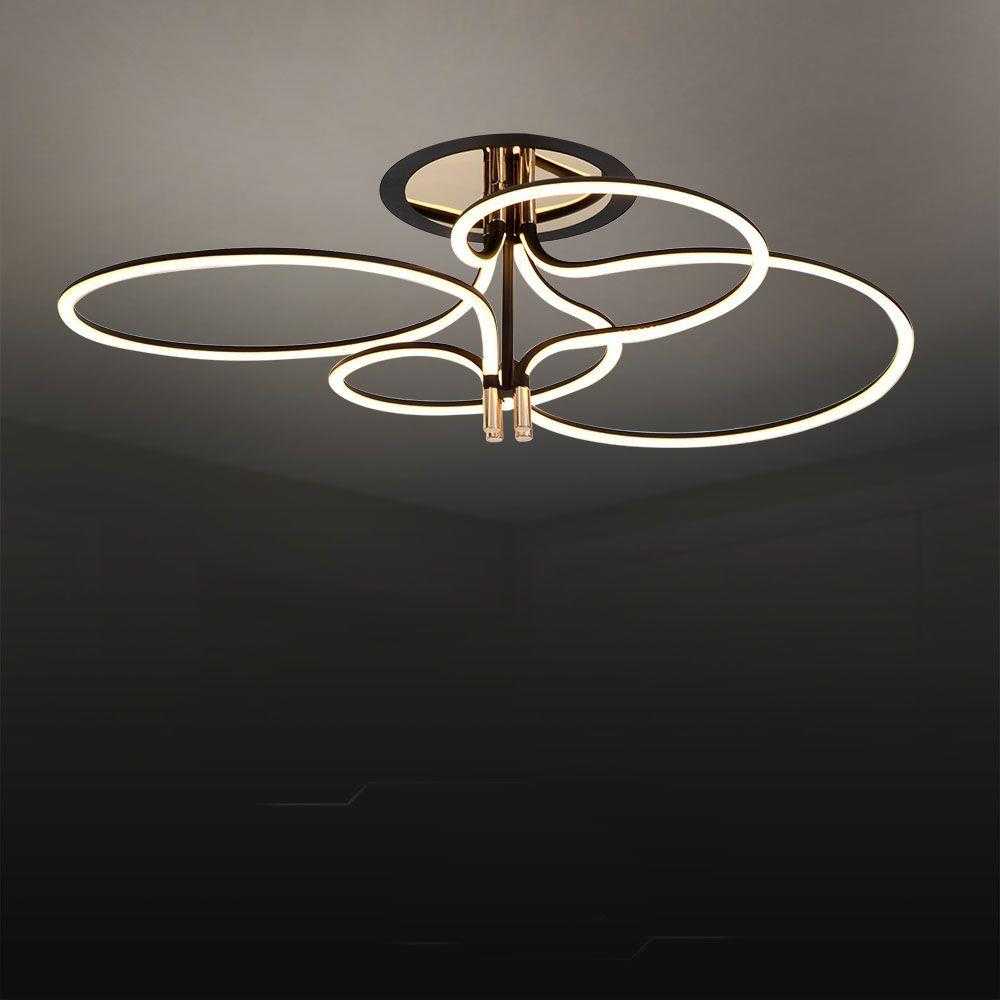 V-tac 36W LED lubinis šviestuvas, aukso/juodos sp., 3000K