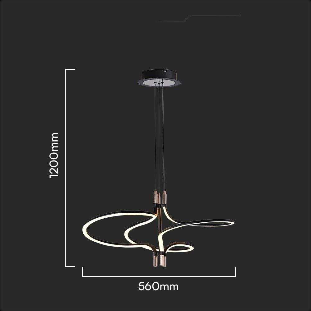 V-tac 30W LED pakabinamas šviestuvas, aukso/juodos sp., 3000K