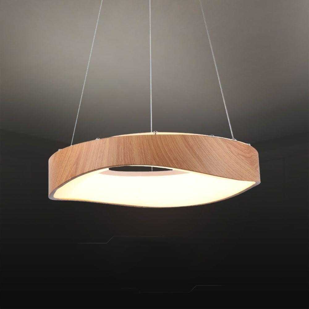 V-tac 18W LED pakabinamas šviestuvas, medienos/baltos sp., 3000K