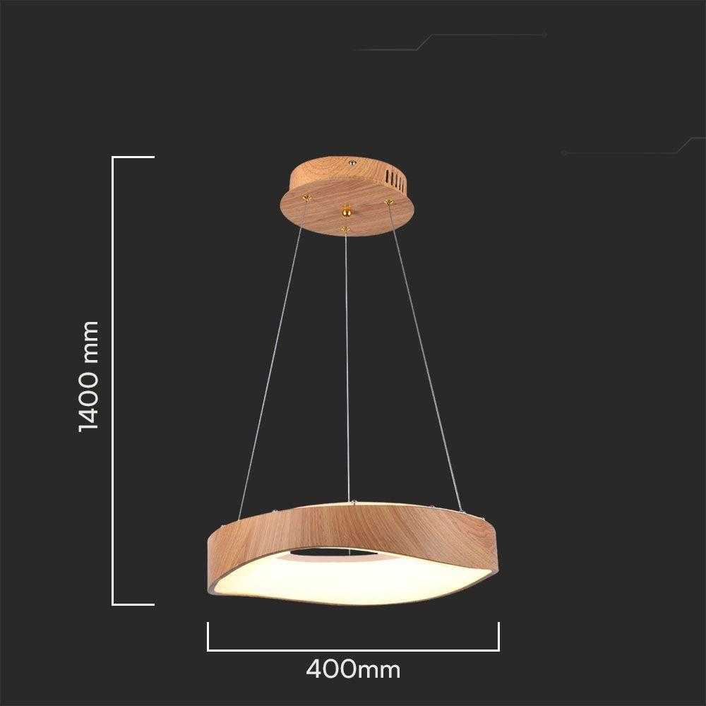 V-tac 18W LED pakabinamas šviestuvas, medienos/baltos sp., 3000K