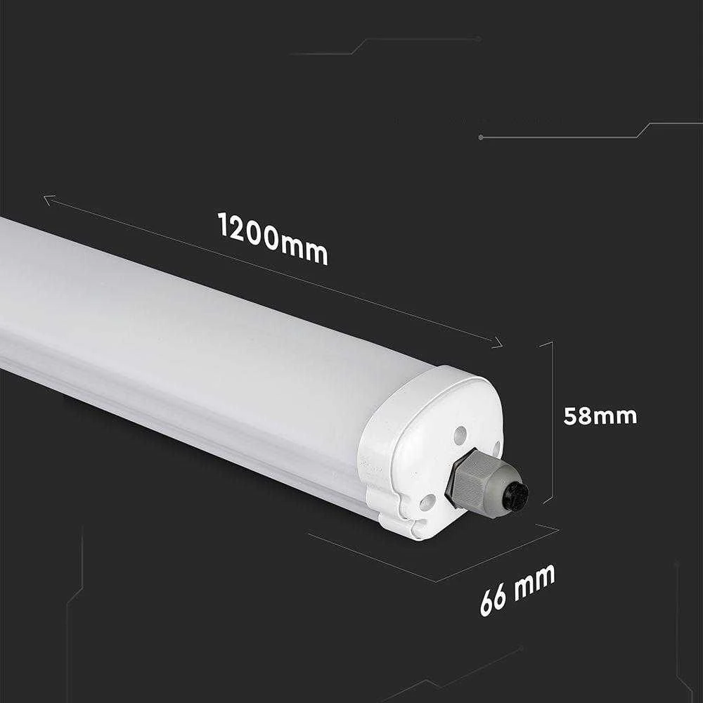 Lubinis šviestuvas V-tac 36W LED linijinis paviršinis šviestuvas G-SERIES, 120cm, baltas, 6500K, IP65, CREE LED chip