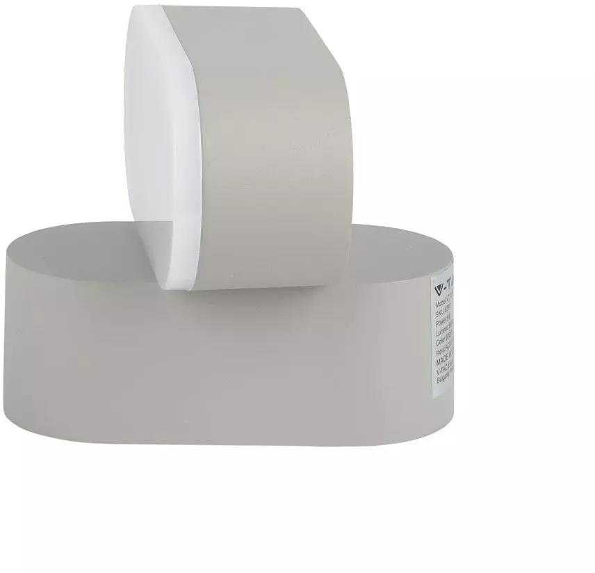 Sieninis šviestuvas 6W sieninis lauko šviestuvas V-TAC, IP65, pilku korpusu, šviesos kampas : 350°, 4000K (natūraliai balta)