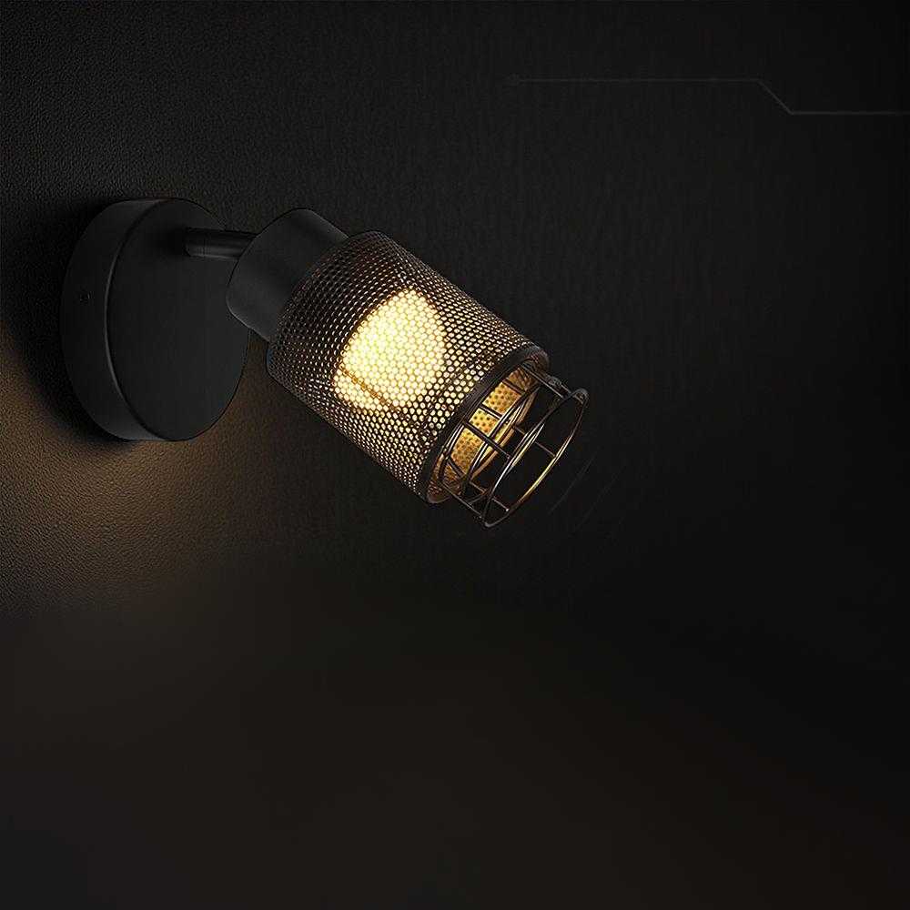 6W LED sieninis šviestuvas, juodas, 3000K