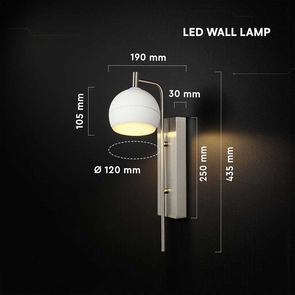 10W LED sieninis šviestuvas, nikelio/baltos sp., 3000K