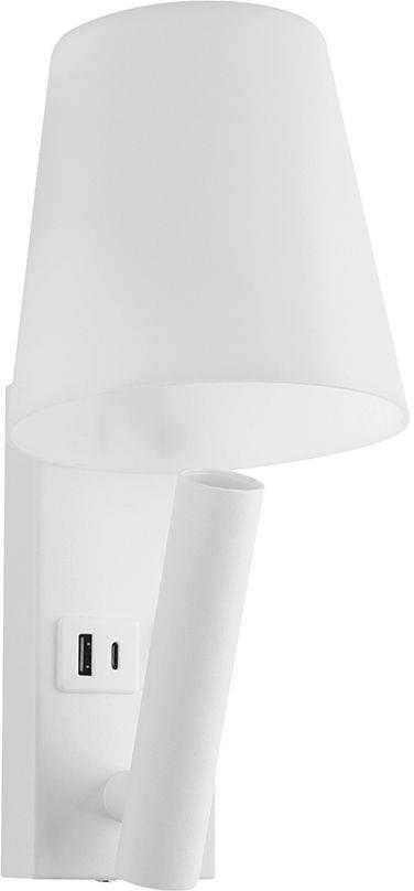 V-tac 2W LED sieninis šviestuvas, baltas, 3000K, CREE LED chip, su USB/PD jungtimi