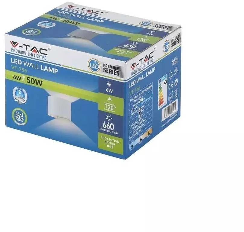 Lubinis šviestuvas 6W LED sieninis šviestuvas, juodu korpusu, 3000K, apvalus, IP65