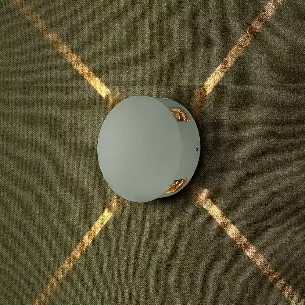 V-tac 4W LED sieninis šviestuvas, apvalus, baltas, IP65, 3000K