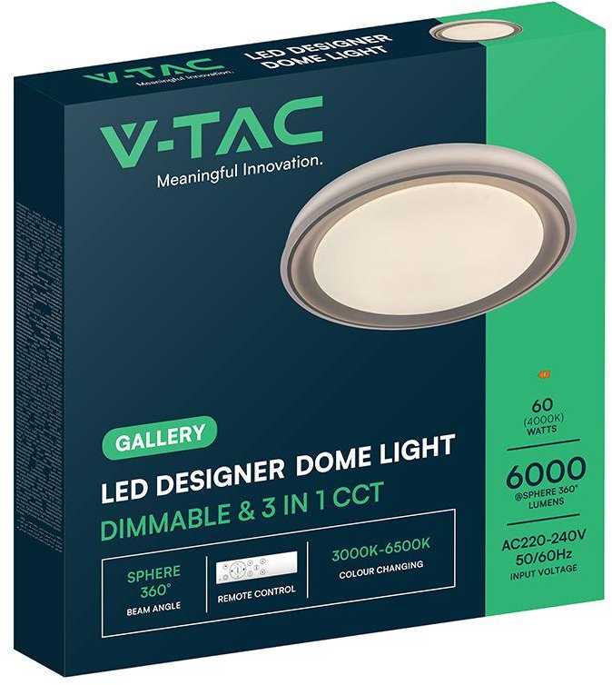 Lubinis šviestuvas 30/60W LED paviršinis šviestuvas, rudos sp., 3000-6500K, dimeriuojamas