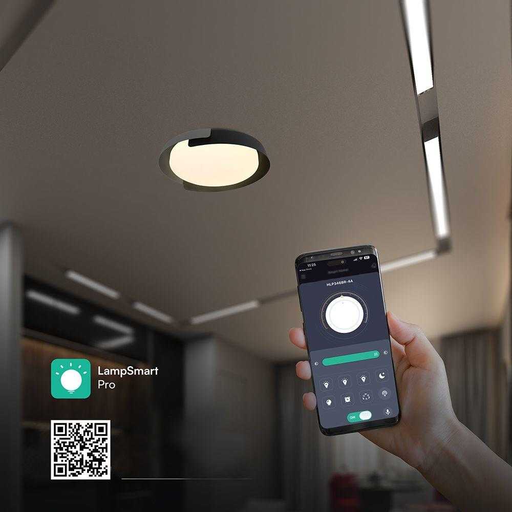 48W LED lubinis šviestuvas, juodos/pilkos sp., 3000/4000/6000K, dimeriuojamas