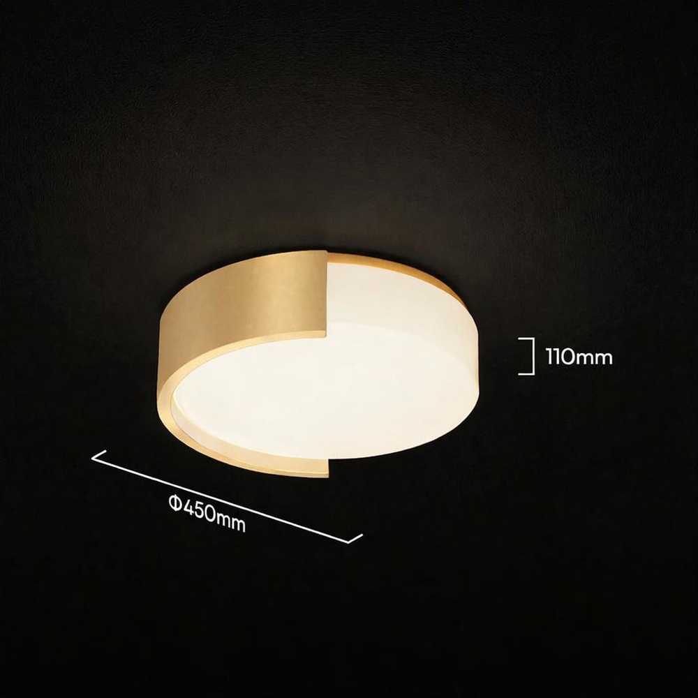 48W LED lubinis šviestuvas, aukso sp., 3000/4000/6000K, dimeriuojamas