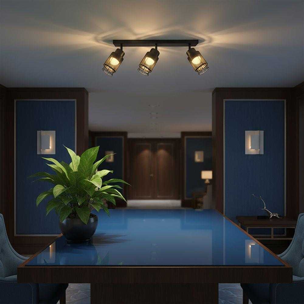 3x6W LED lubinis šviestuvas, juodas, 3000K