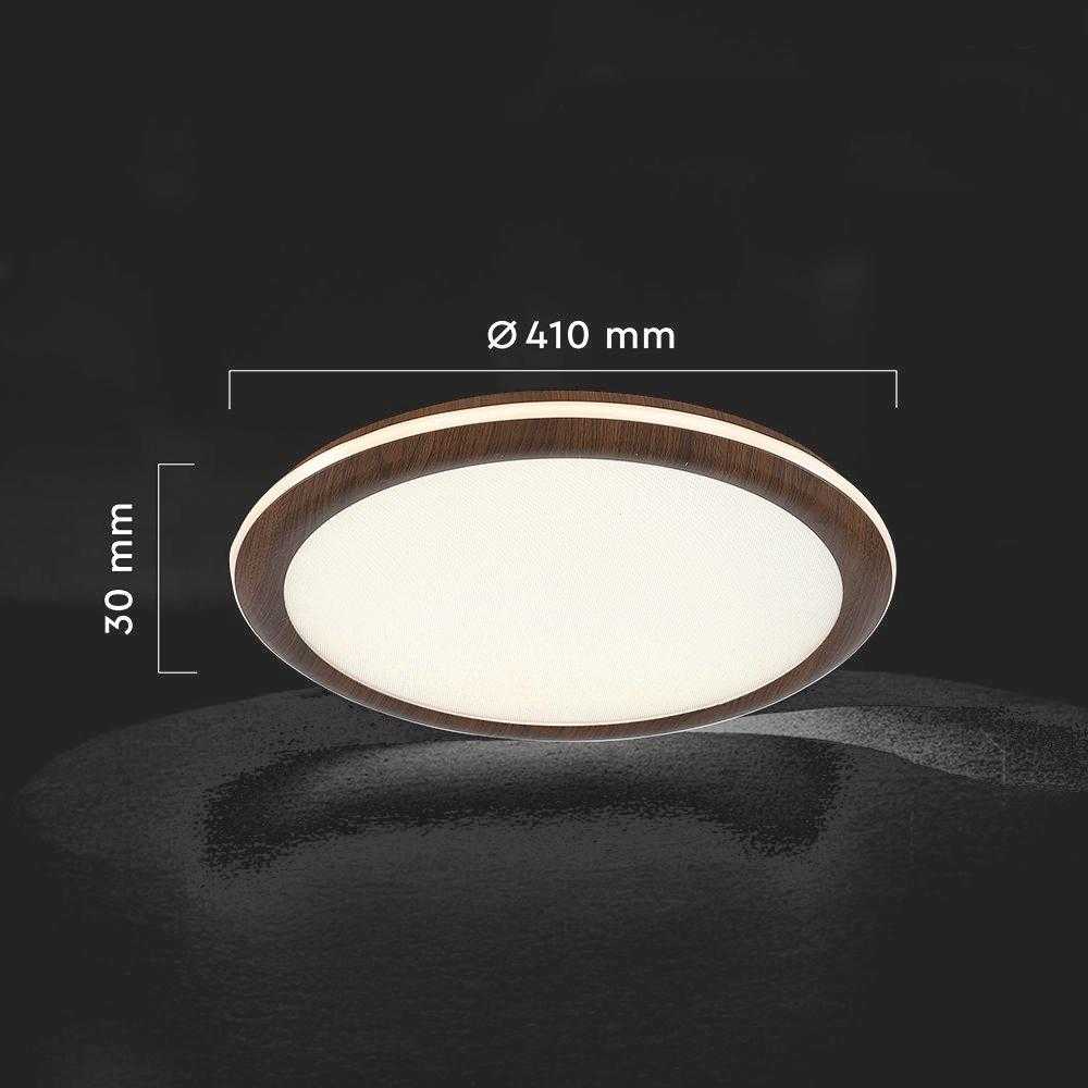 Lubinis šviestuvas 36W LED paviršinis šviestuvas, baltos/rudos sp., 3000/4500/6500K, dimeriuojamas