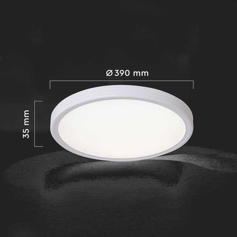 Lubinis šviestuvas 36W LED paviršinis šviestuvas, baltas, 3000/4500/6500K, dimeriuojamas