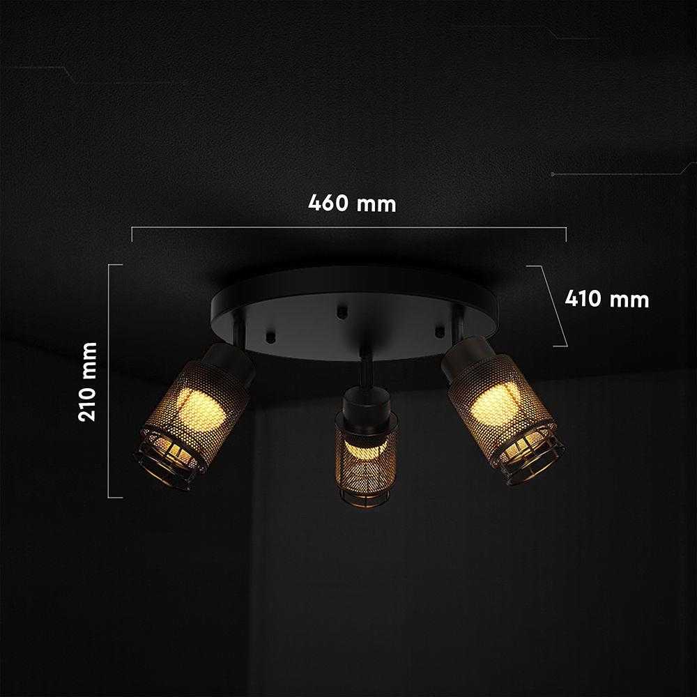 3x6W LED lubinis šviestuvas, juodas, 3000K