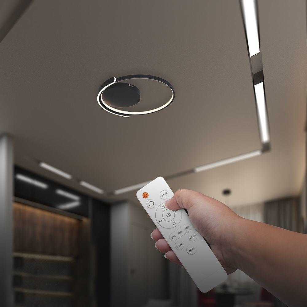 70W LED lubinis šviestuvas, juodas, 3000-6500K, dimeriuojamas