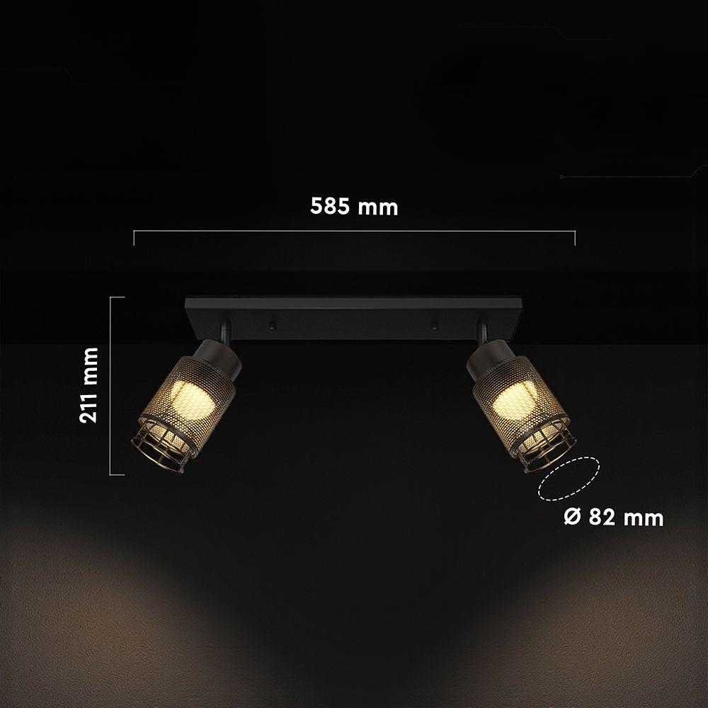 2x6W LED lubinis šviestuvas, juodas, 3000K