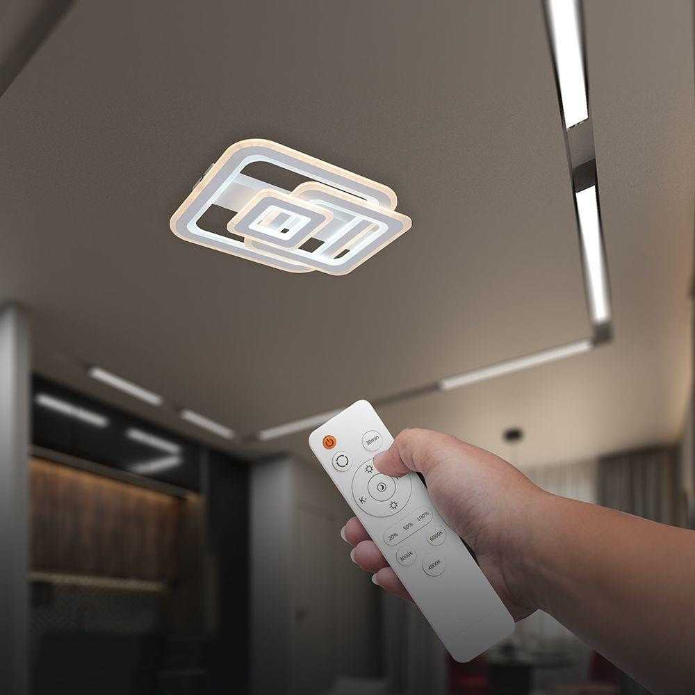80W LED lubinis šviestuvas, baltas, 3000-6500K, dimeriuojamas