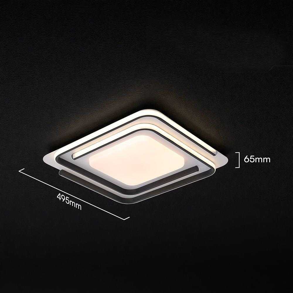 60W LED lubinis šviestuvas, juodos/baltos sp., 3000-6500K, dimeriuojamas