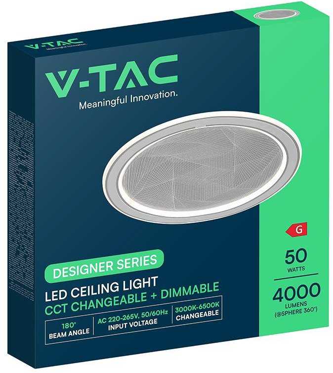 50W LED lubinis šviestuvas, pilkas, 3000-6500K, dimeriuojamas