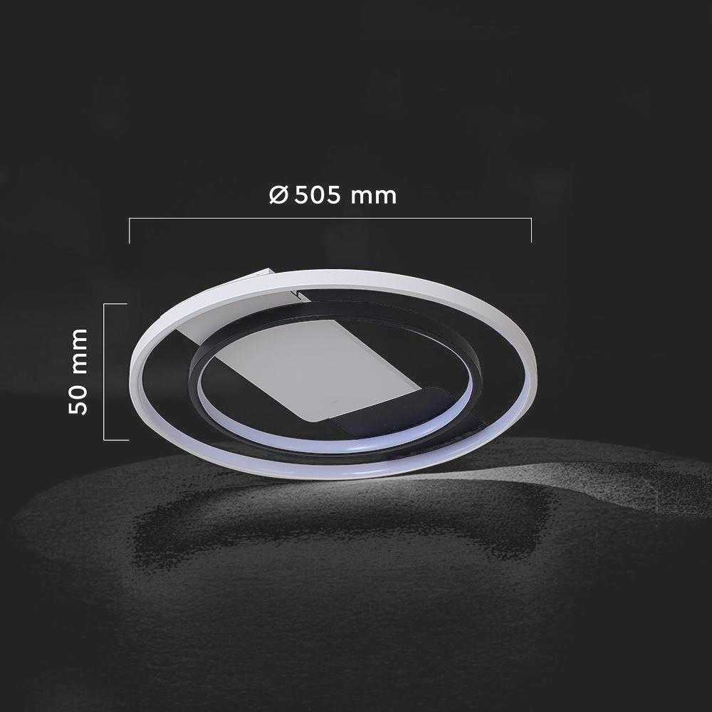 Lubinis šviestuvas 50W LED paviršinis šviestuvas, baltos/juodos sp., 3000/4500/6500K, dimeriuojamas