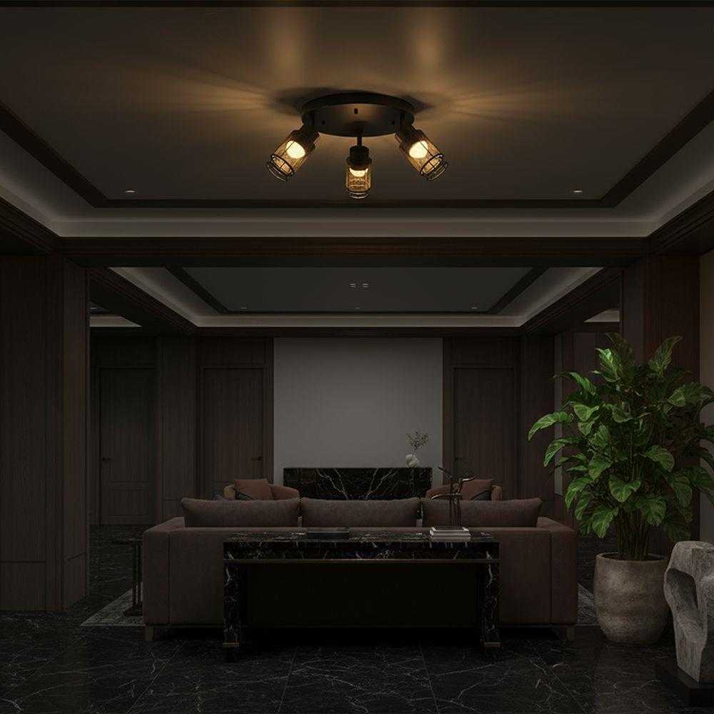 3x6W LED lubinis šviestuvas, juodas, 3000K