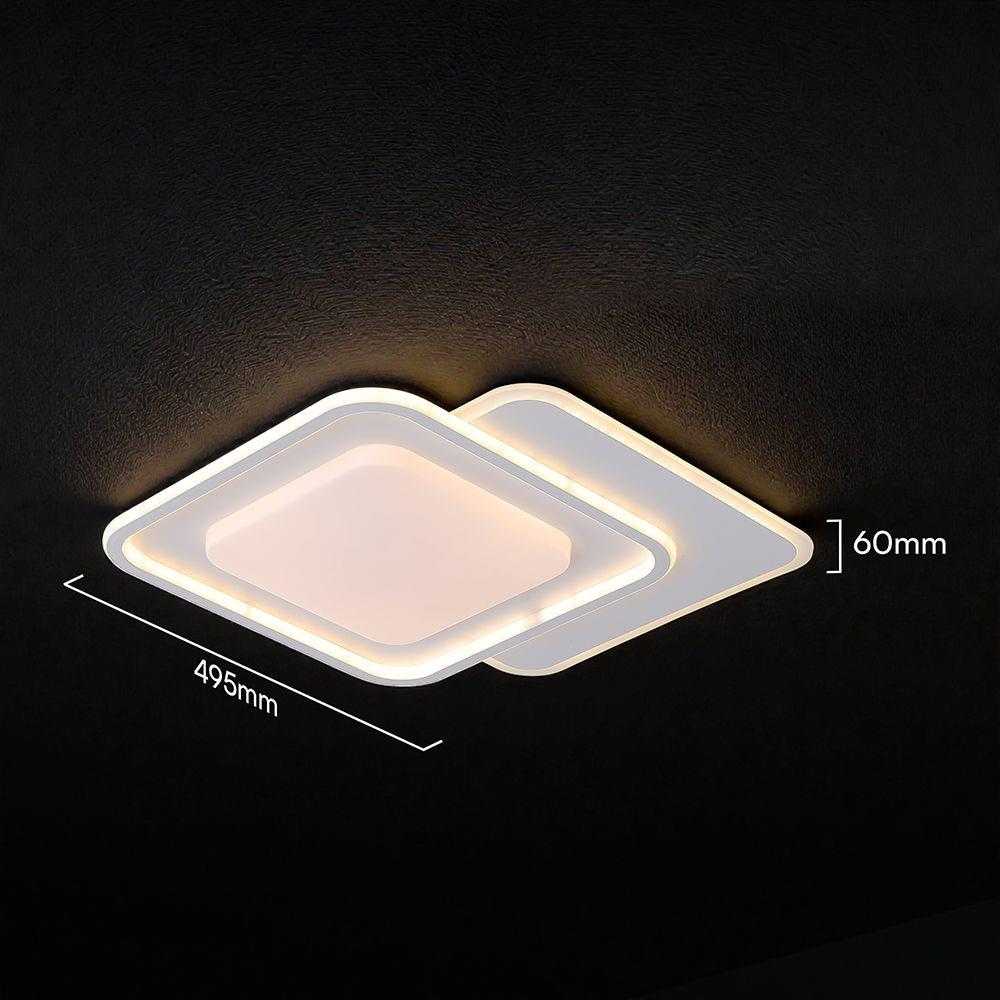 60W LED lubinis šviestuvas, baltas, 3000-6500K, dimeriuojamas